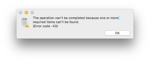 Lỗi không xóa được file trên Mac OS